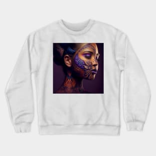 Woman with a painted face. Crewneck Sweatshirt